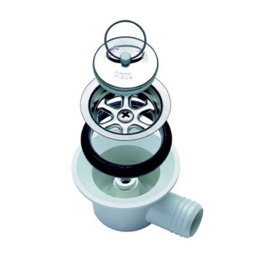 Caravan/Motorhome/Boat 3/4" (25mm) Angled Sink Waste Outlet & Plug - Brass Fitting 6 thumbnail image